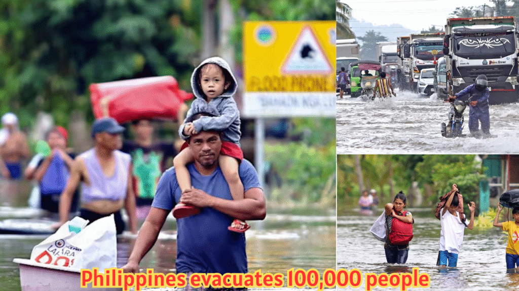 Philippines evacuates 100,000 people