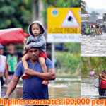 Philippines evacuates 100,000 people